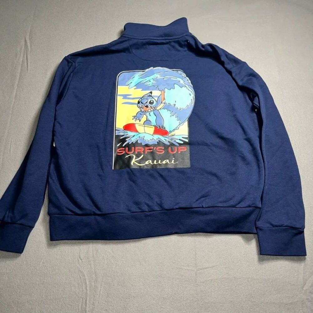 NWT Disney Womens M Stitch Quarter Zip Sweatshirt BoxLunch Pockets Lilo - Picture 5 of 9
